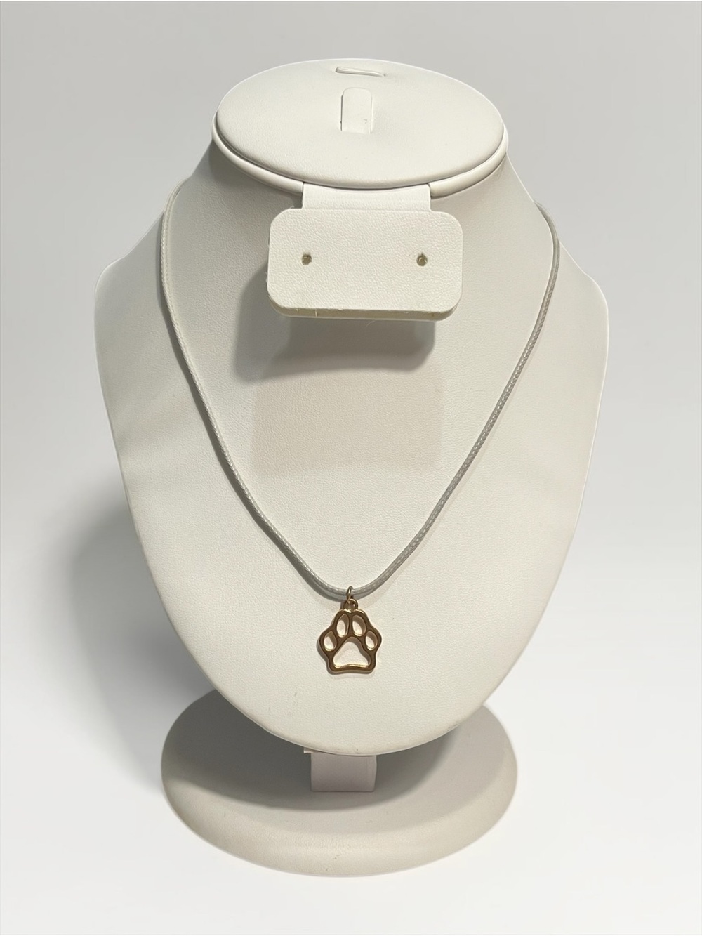 🍭5 for $20🍭 Gray Corded Gold Tone Paw Pendant Necklace CC X